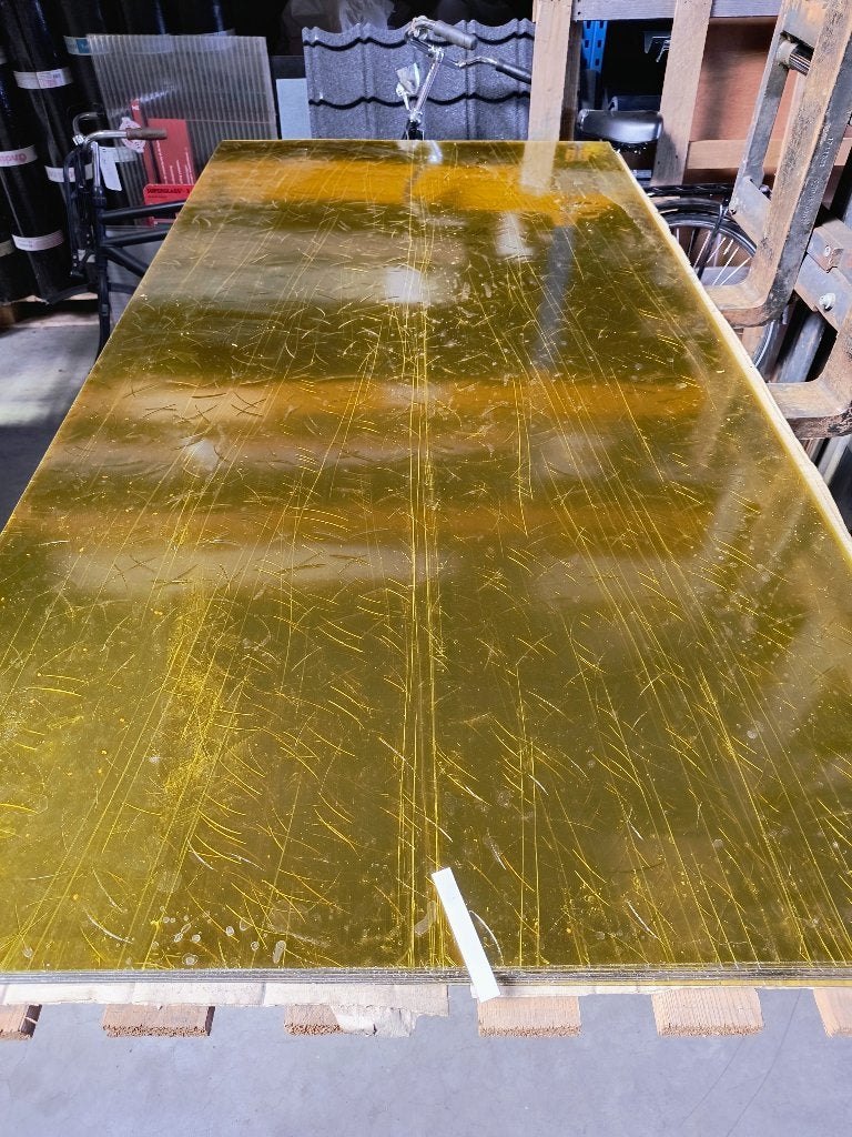 NIEUWE Plexiglas Plaat 200X100 CM geel doorlatend DIKTE 2mm, Doe-het-zelf en Verbouw, Glas en Ramen, Ophalen, Gevelraam of Ruit