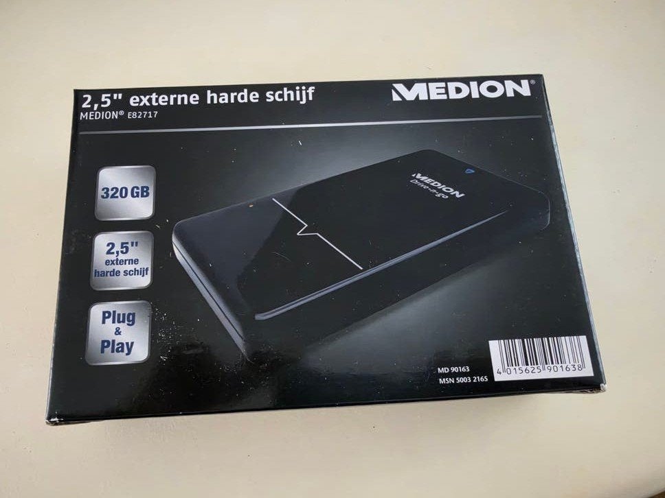 Medion 2.5" externe harde schijf 320GB USB 2.0, 320 GB, Server, HDD, Medion