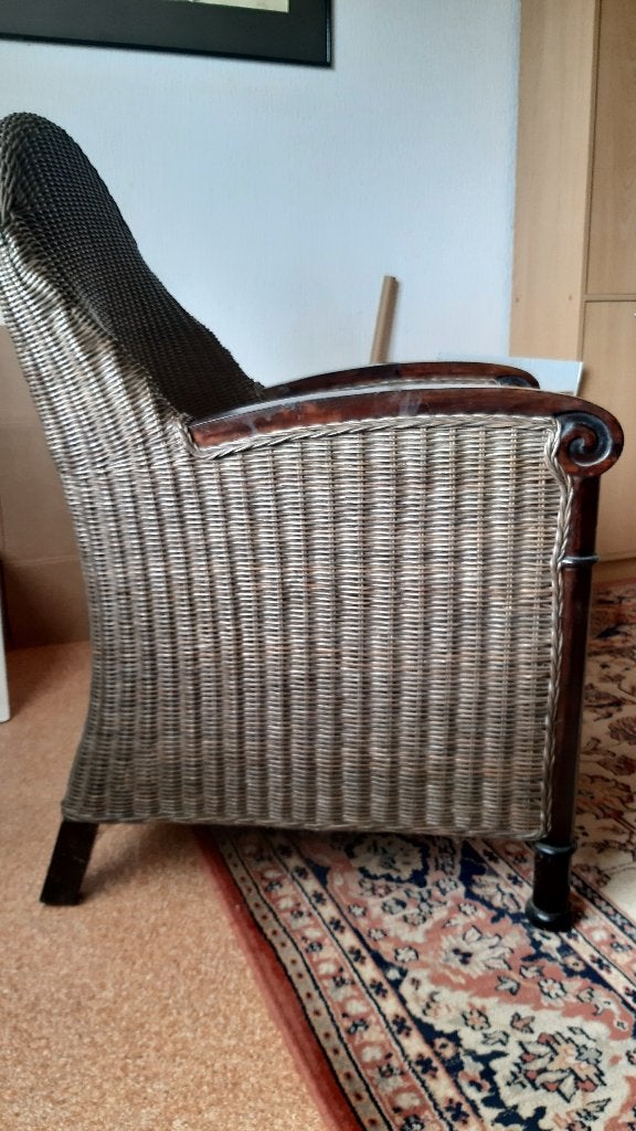 Rotan stoelen met glazen salontafel, Ophalen, Gebruikt, Bruin, Koloniaal