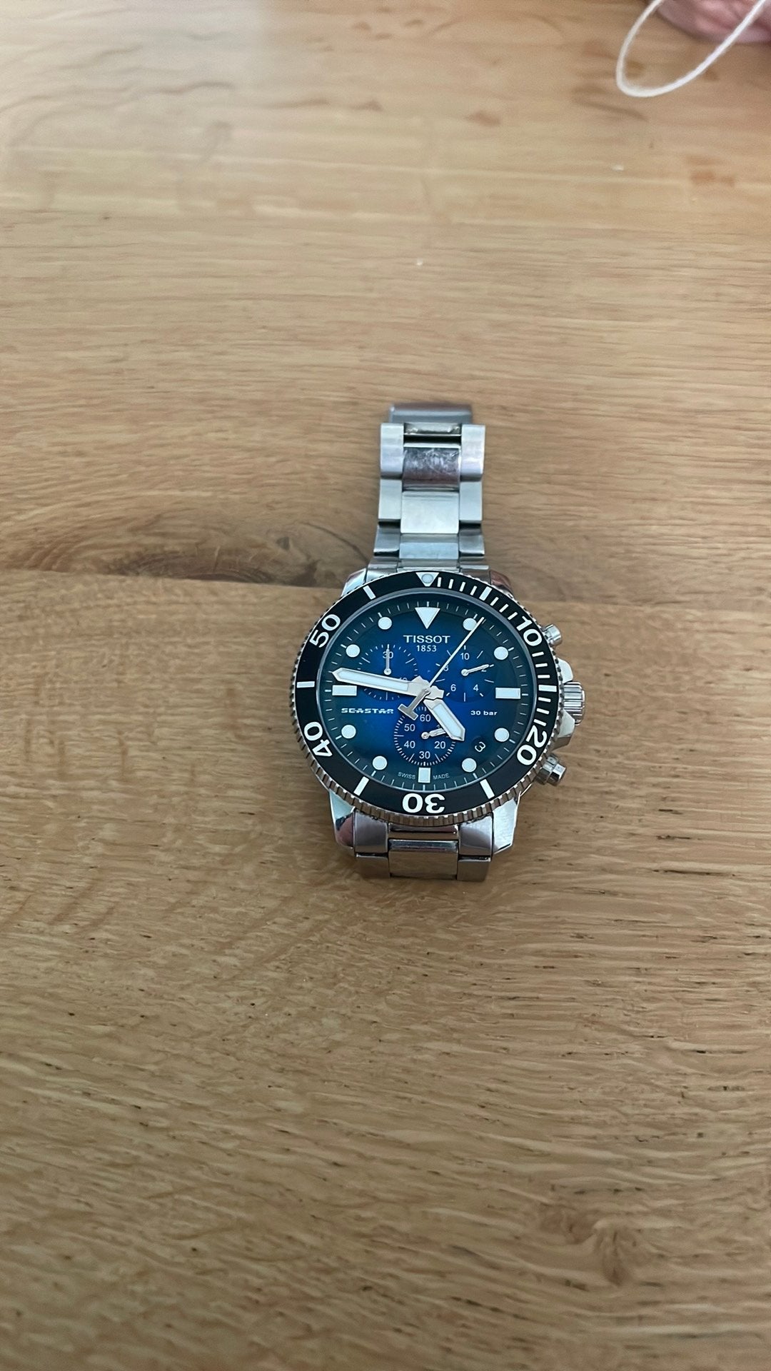 Tissot seastar 1000 T-sport, Ophalen, Zo goed als nieuw, Zilver, Overige materialen