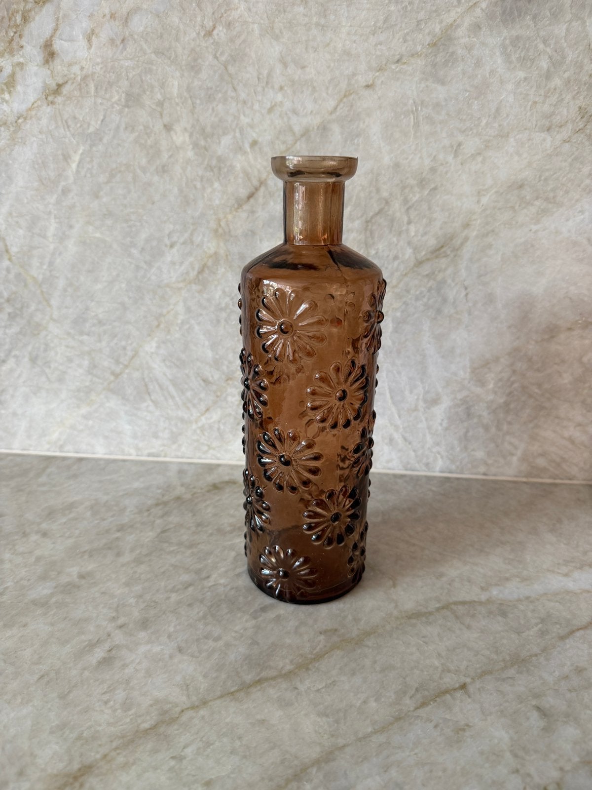À la Collection glazen vaas / karaf - amberkleurig glas, Ophalen of Verzenden, Zo goed als nieuw, Overige kleuren, Glas