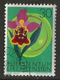 Liechtenstein 77, orchidee voor sam*, Verzenden, Overige landen, Gestempeld