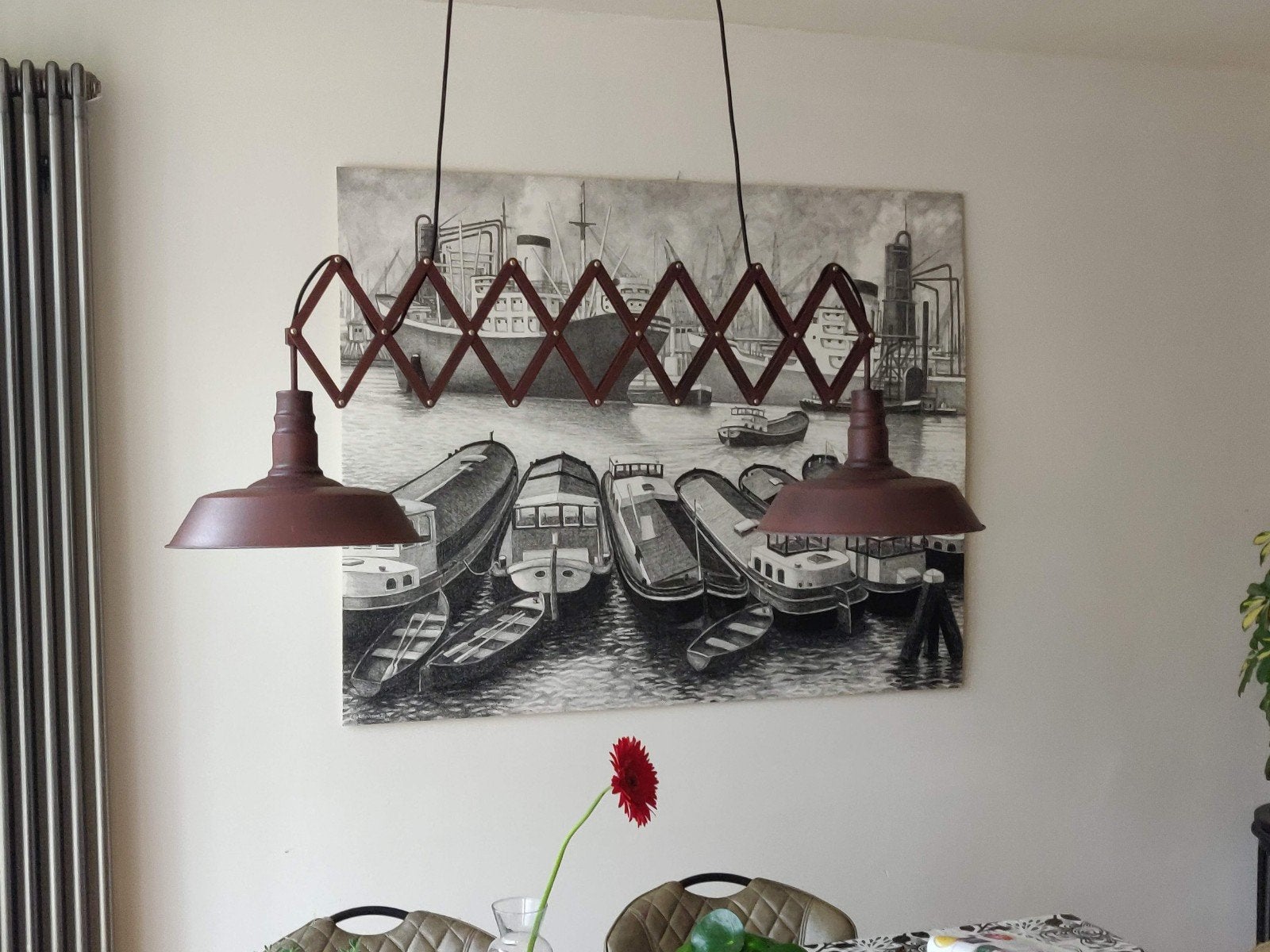Industriële lamp (horizontaal scharnier), Zo goed als nieuw, Metaal, Industrieel, E27 (groot)