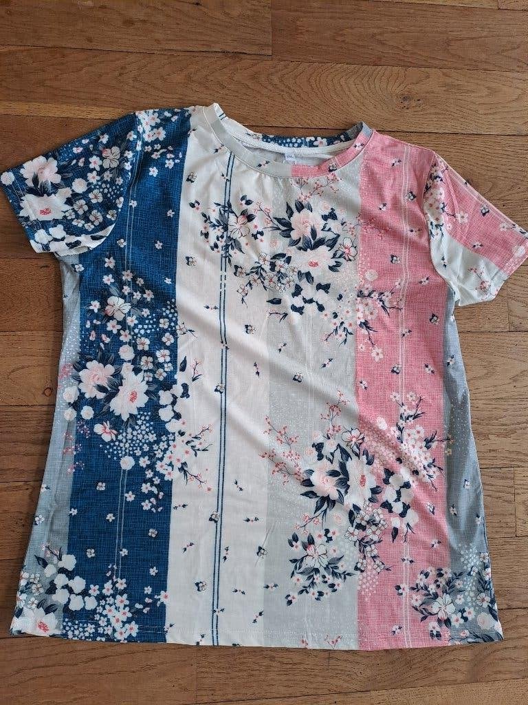 SHIRT. MARIA & GABRIELLE. BLOEMENPRINT. MAAT XXL., Meerkleurig, Maat 46/48 (XL) of groter, Nieuw, Ophalen of Verzenden