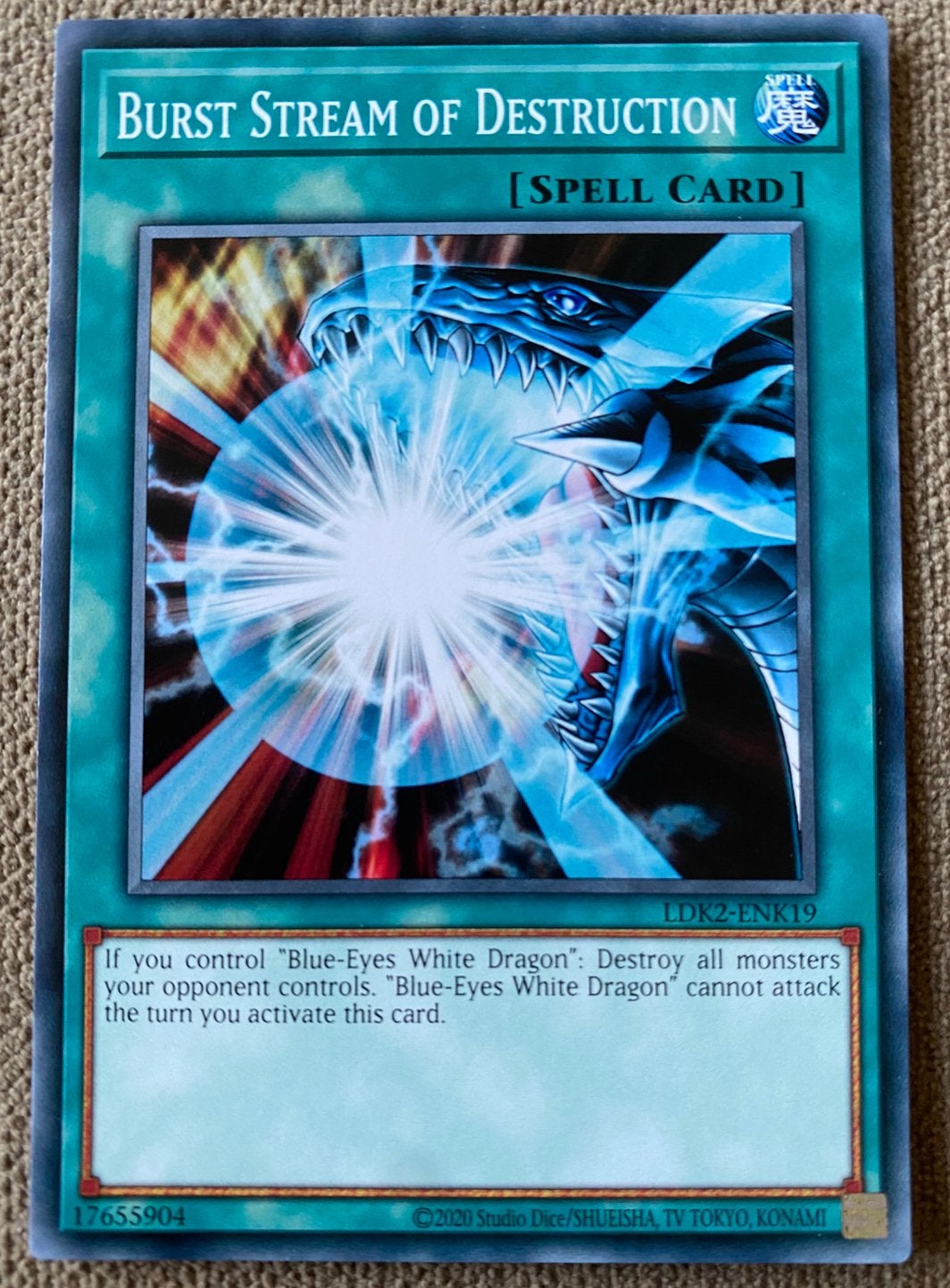 Yu-Gi-Oh! Burst Stream of Destruction Legendary Print !, Ophalen of Verzenden, Zo goed als nieuw, Losse kaart
