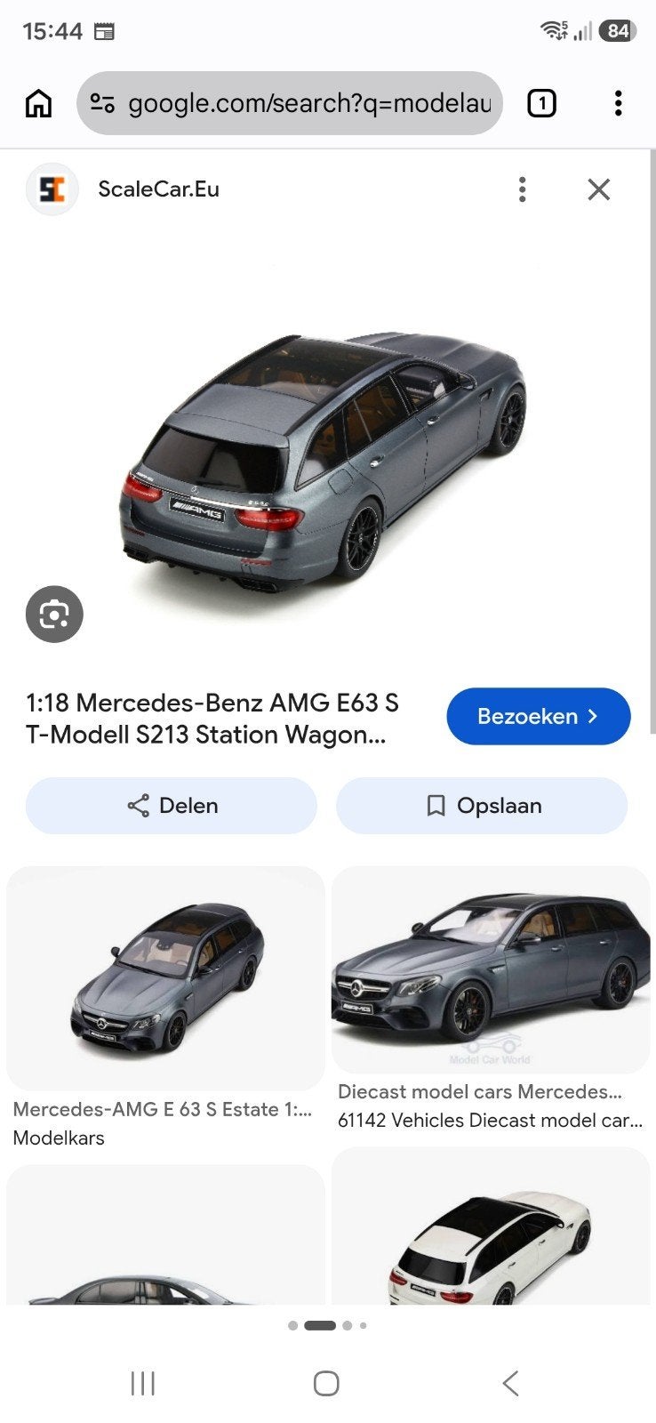 Gezocht: GT Spirit 1:18 Mercedes-AMG E63 S Wagon (Matgrijs -, Hobby en Vrije tijd, Ophalen of Verzenden