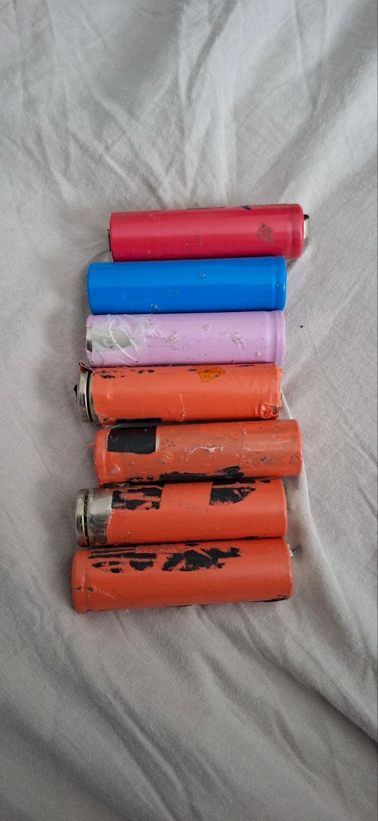 Gebruikte 18650 Li-ion batterijen (diverse kleuren), Ophalen, Gebruikt, Oplaadbaar