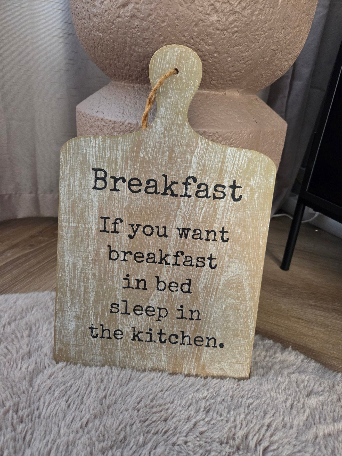 Decoratief houten bordje met grappige tekst, Hout, Beige, Ophalen of Verzenden, Landelijk