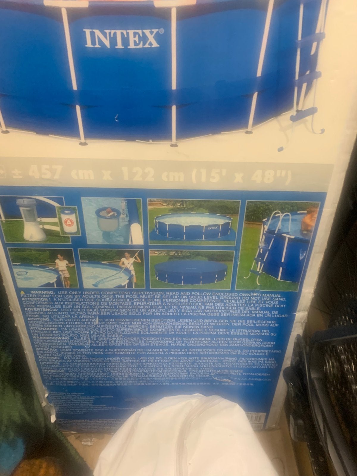 Te koop Bestway zwembad 4,57x1,22 met zandfilterpomp., Gebruikt, Rond, 300 cm of meer, Ophalen