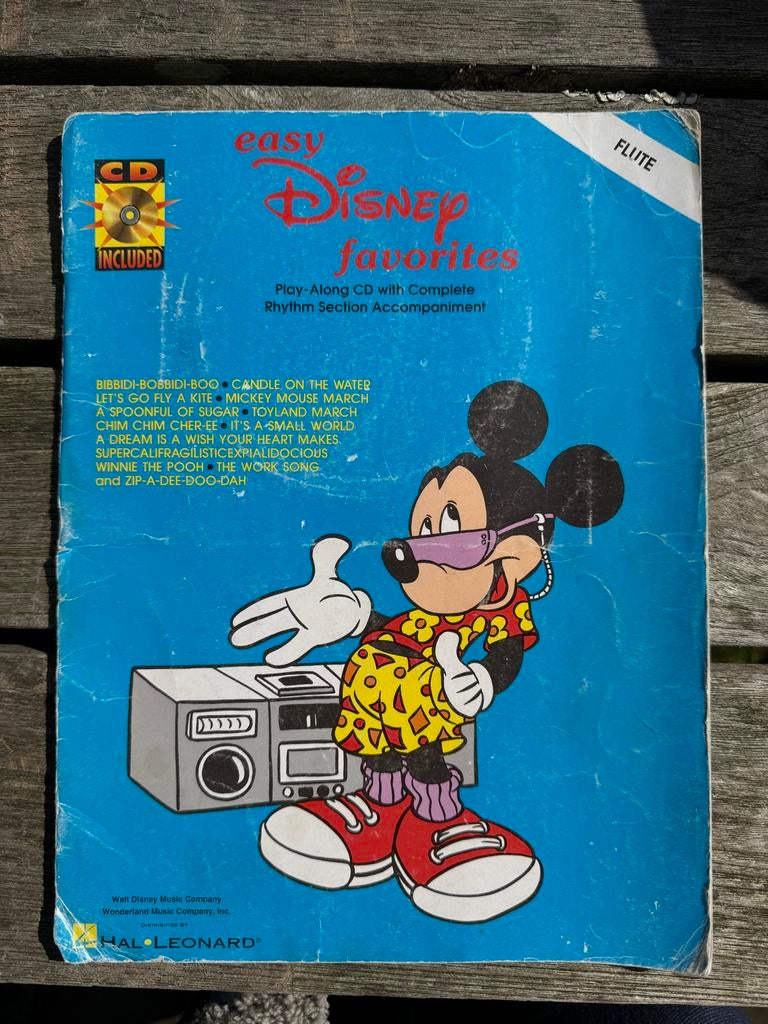 Easy Disney Favorites Fluit Boek met CD, Muziek en Instrumenten, Bladmuziek, Gebruikt, Thema, Filmmuziek en Soundtracks, Dwarsfluit of Piccolo