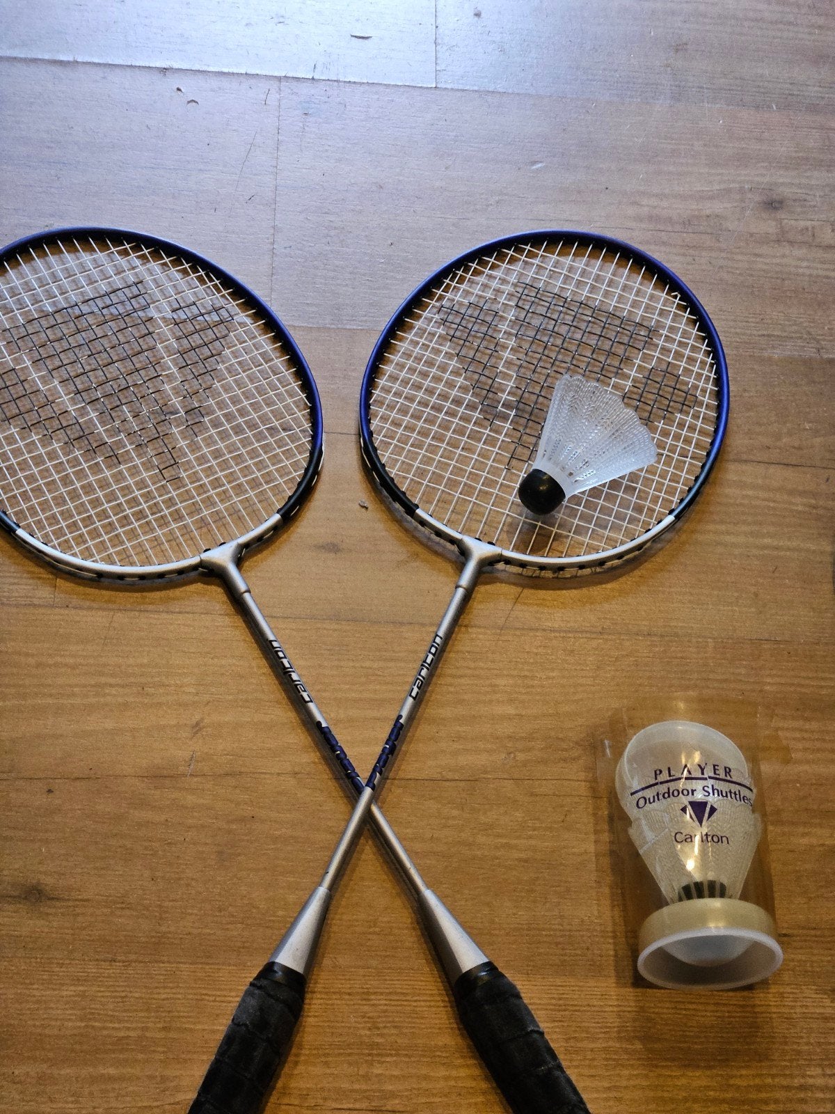 Carlton Player Badminton Rackets Set met Shuttles, Sport en Fitness, Ophalen of Verzenden, Gebruikt, Racket(s)