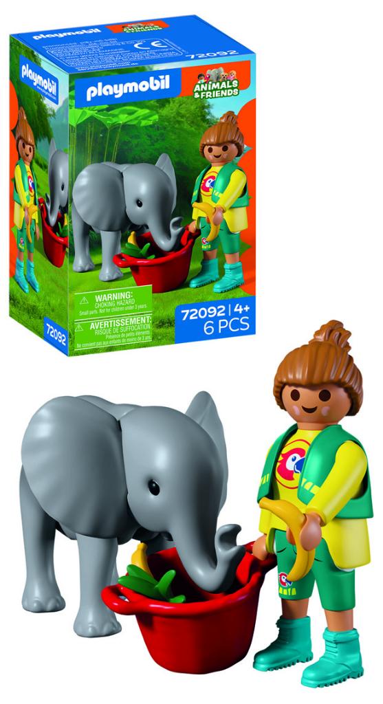 PLAYMOBIL 72092 Dierentuin; BabyOlifant en Verzorger 6 delig, Kinderen en Baby's, Speelgoed | Playmobil, Nieuw, Complete set, Ophalen of Verzenden