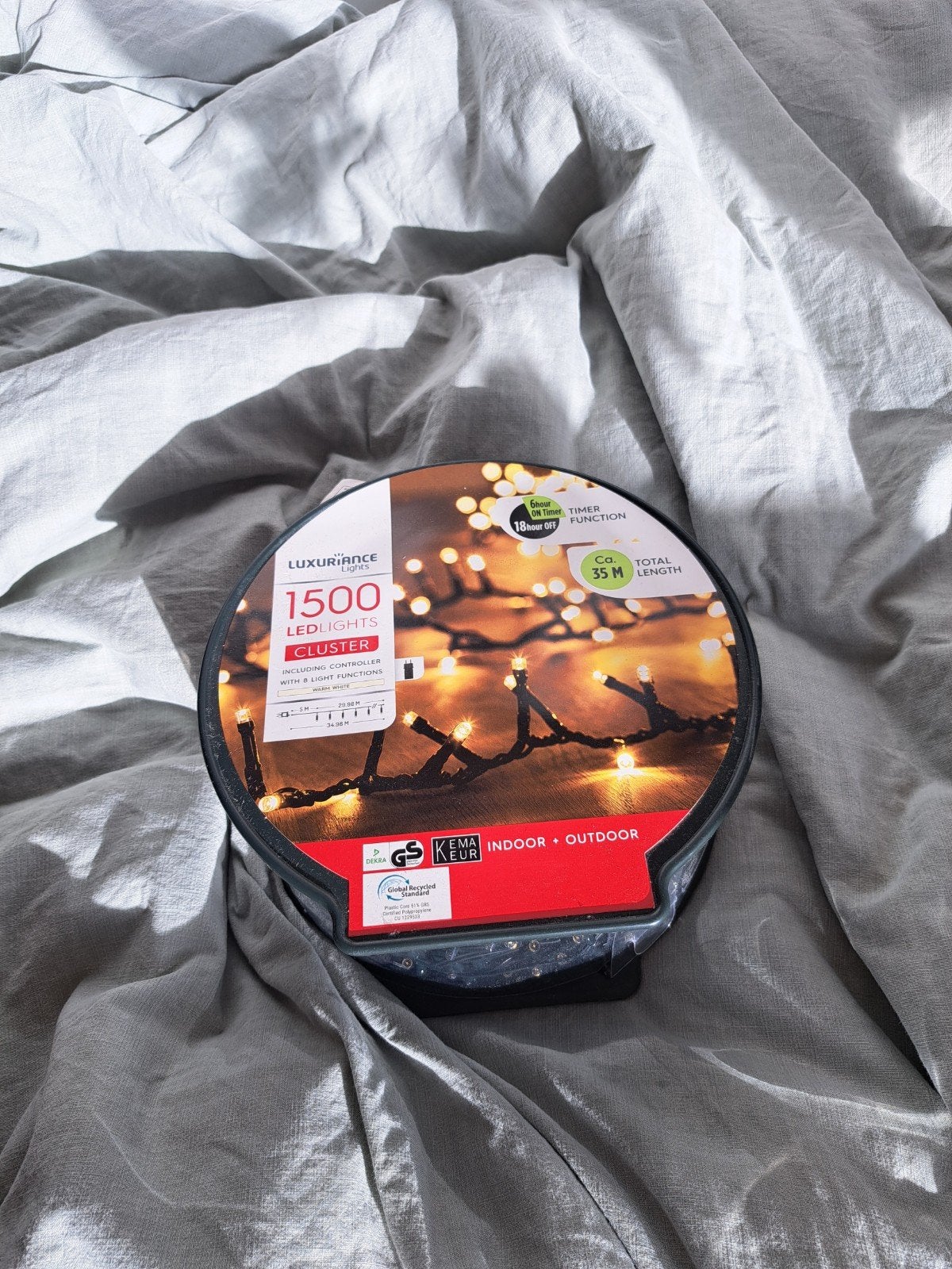 Luxuriance 1500 LED Cluster Kerstverlichting 35M, Kunststof, Geel, Nieuw, Overige fittingen