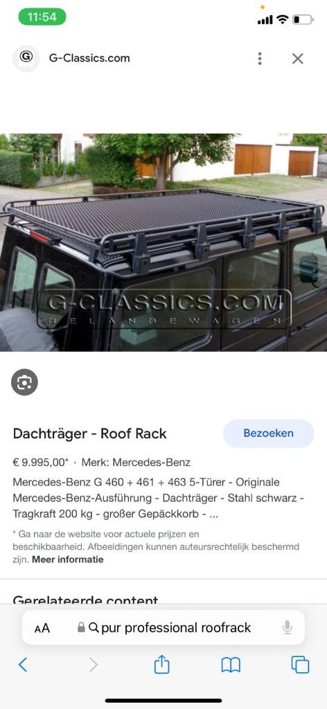 Mercedes-Benz Roof Rack voor G-Klasse Professional PUR W461, Auto diversen, Dakdragers, Ophalen of Verzenden, Zo goed als nieuw