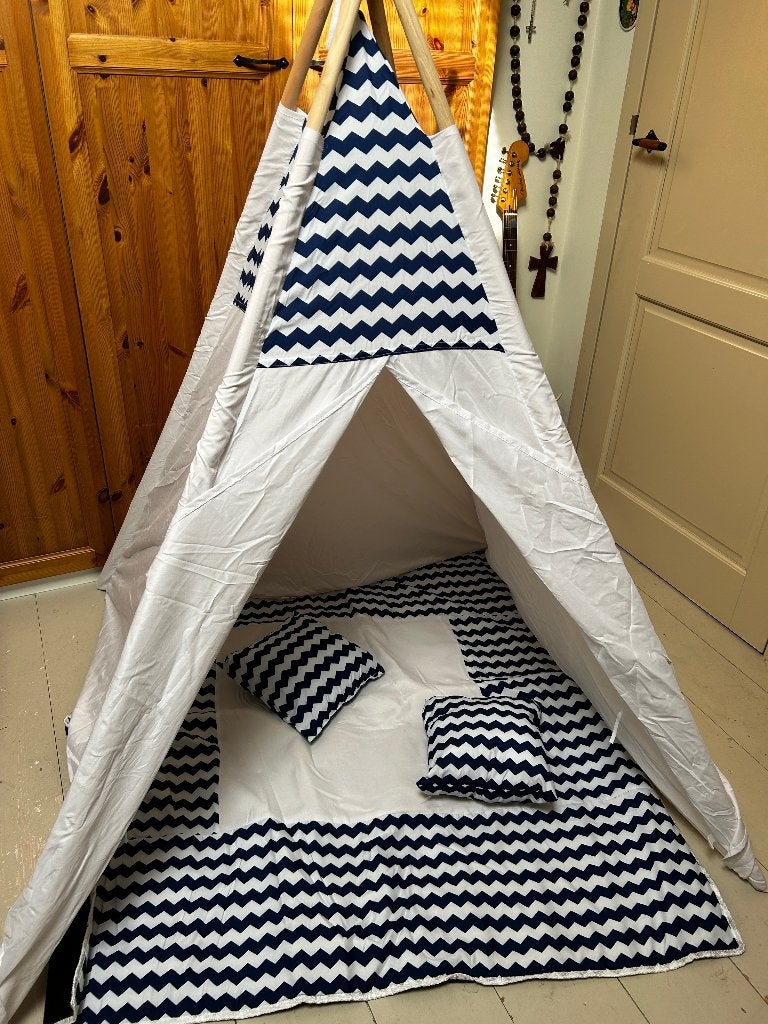 Kinder speelteepee / tipi / wigwam van stof met kussentjes, Ophalen, Gebruikt, Overige merken, Overige typen