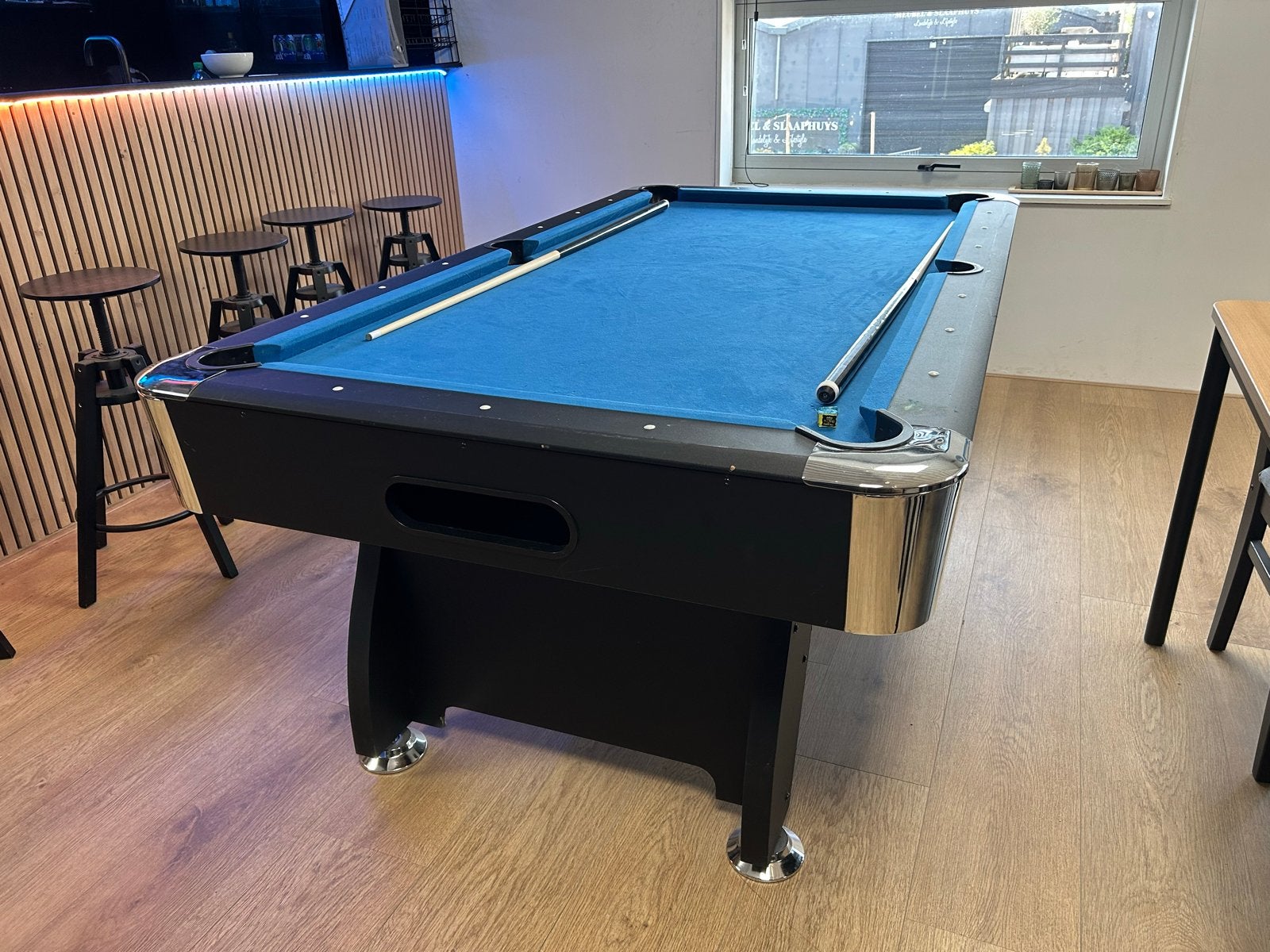 Pooltafel 7ft met ball return en accessoires, Ophalen, Gebruikt, Pooltafel