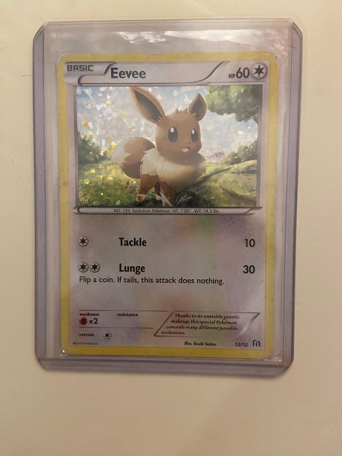 Pokémon Eevee (12/12) macdonalds 2016, Ophalen of Verzenden, Zo goed als nieuw, Losse kaart, Foil