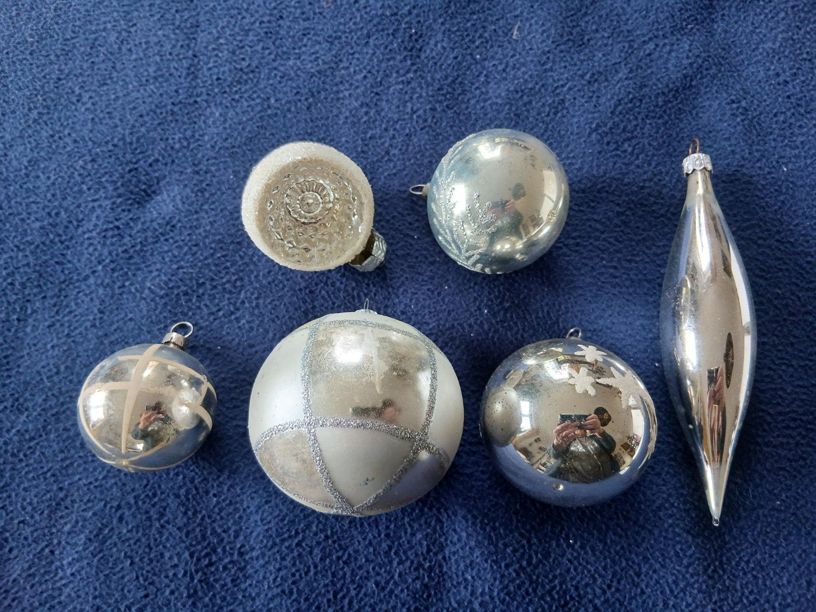 zes oude kerstballen, Diversen, Kerst, Ophalen of Verzenden