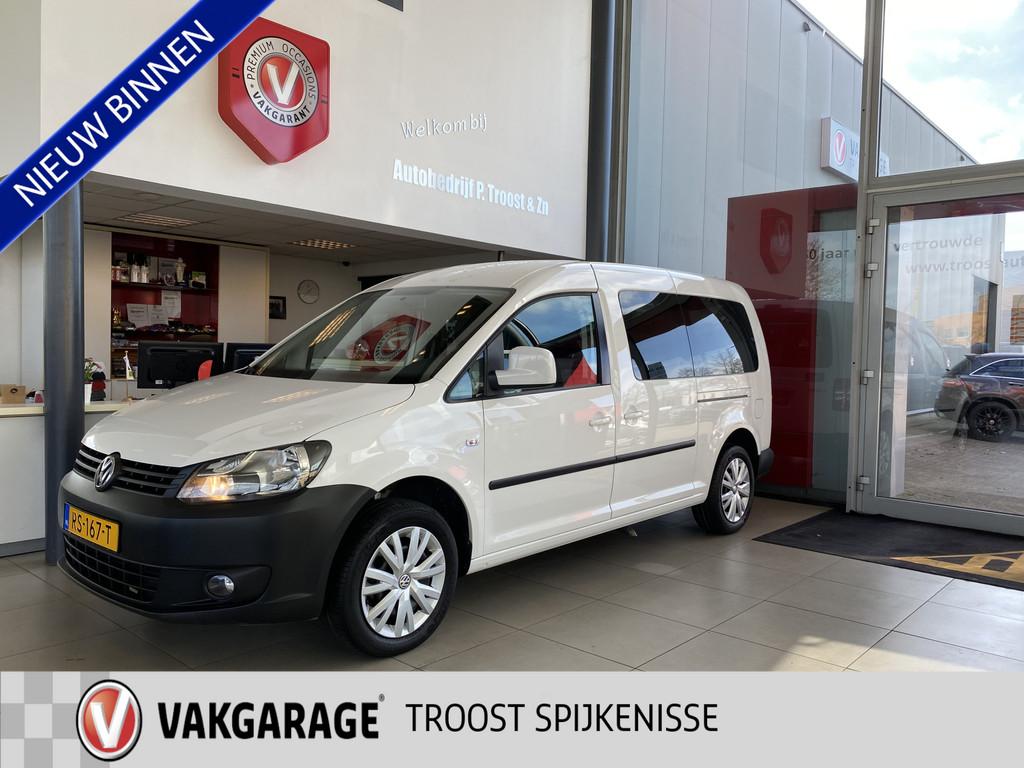 Volkswagen Caddy Maxi 1.6 TDIDealeronderhouden,5 Zits,Aangep, Auto's, Stof, Gebruikt, Zwart, 4 cilinders