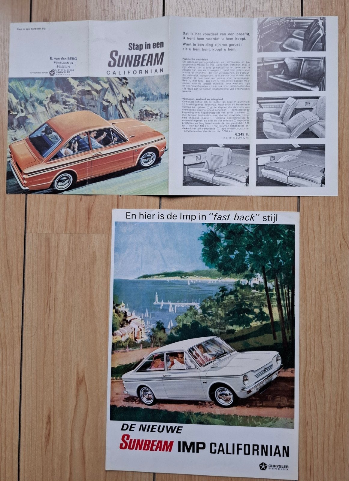 Sunbeam Californian, 2 uitklapfolders voor € 5,--, Ophalen of Verzenden, Zo goed als nieuw, Overige merken