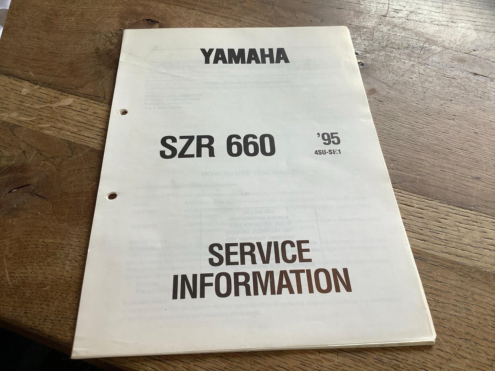 Yamaha SZR 660 ('95) Service Informatie Handleiding. (233), Verzenden, Yamaha