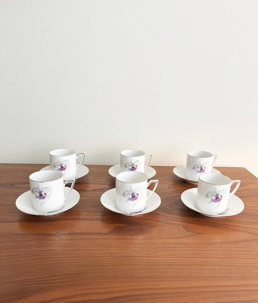 Vintage servies Toledo Orchidee Eschenbach Bavaria, Gebruikt, Overige merken, Ophalen of Verzenden, Overige stijlen