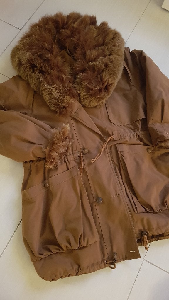 Prachtige,parka jas, mooie bruine teint.Was euro400,00 nu 75, Kleding | Dames, Ophalen, Zo goed als nieuw, Maat 38/40 (M), Bruin