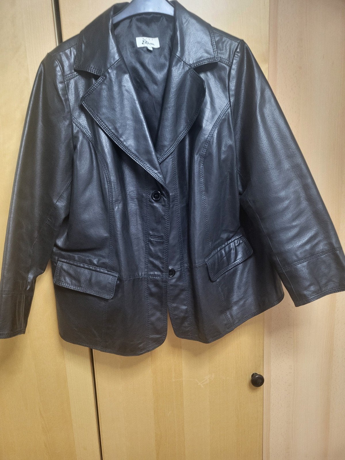 korte leren jas maat 48/50 zwart, Verzenden, Zwart, Maat 46/48 (XL) of groter, Zo goed als nieuw