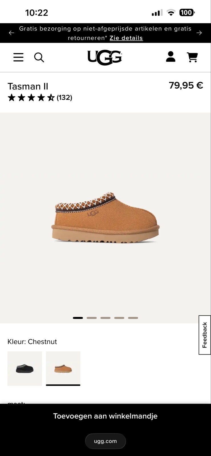 Ugg Tasman Kids Maat 22 Nieuw, Ophalen of Verzenden, Nieuw, Jongen of Meisje, Schoenen