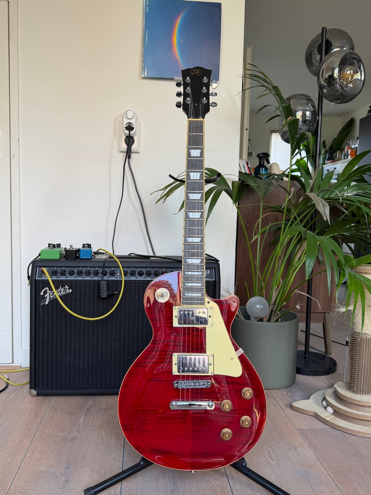 SX Les Paul Stijl Elektrische Gitaar - Rood, Muziek en Instrumenten, Snaarinstrumenten | Gitaren | Elektrisch, Ophalen, Gebruikt