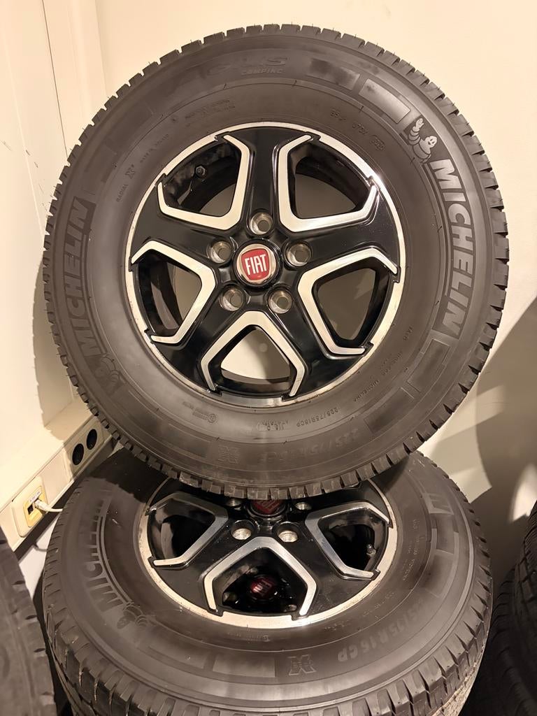 Fiat Ducato velgen + Michelin 225/75 R16C Heavy 5x130, Bestelwagen, 16 inch, Ophalen of Verzenden, Zomerbanden