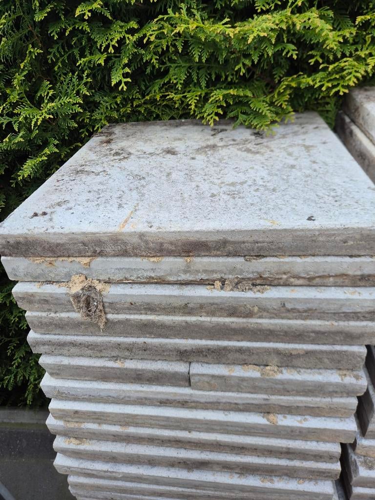 Tuintegels met witte toplaag, Tuin en Terras, Ophalen of Verzenden, Gebruikt, Beton, Terrastegels