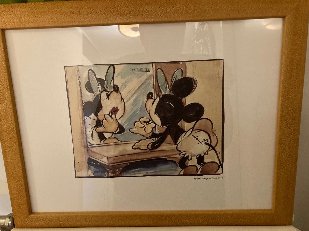 DISNEY   SCHILDERIJ   MICKEY, Ophalen of Verzenden, Mickey Mouse, Zo goed als nieuw, Plaatje of Poster