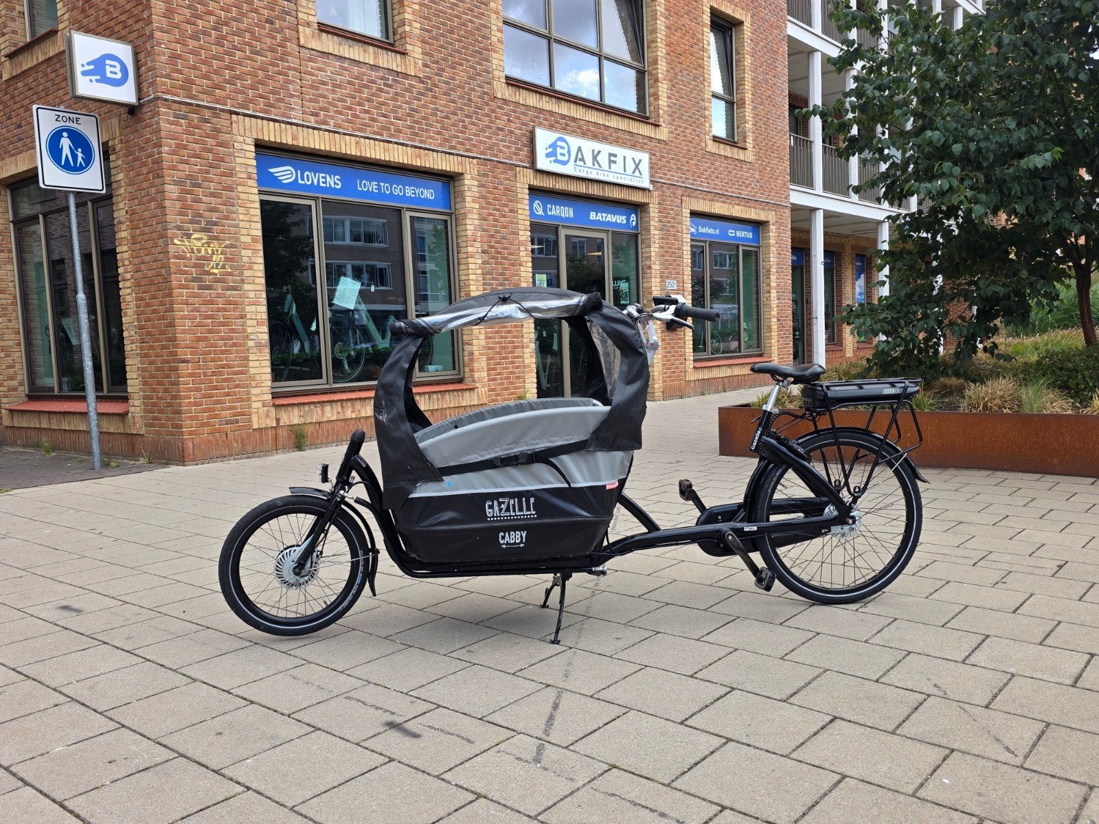 Elektrische Gazelle Cabby Bakfiets met Regentent - Zo goed a, Fietsen en Brommers, Gazelle, Huif, Info@gazelle.nl, Ophalen of Verzenden