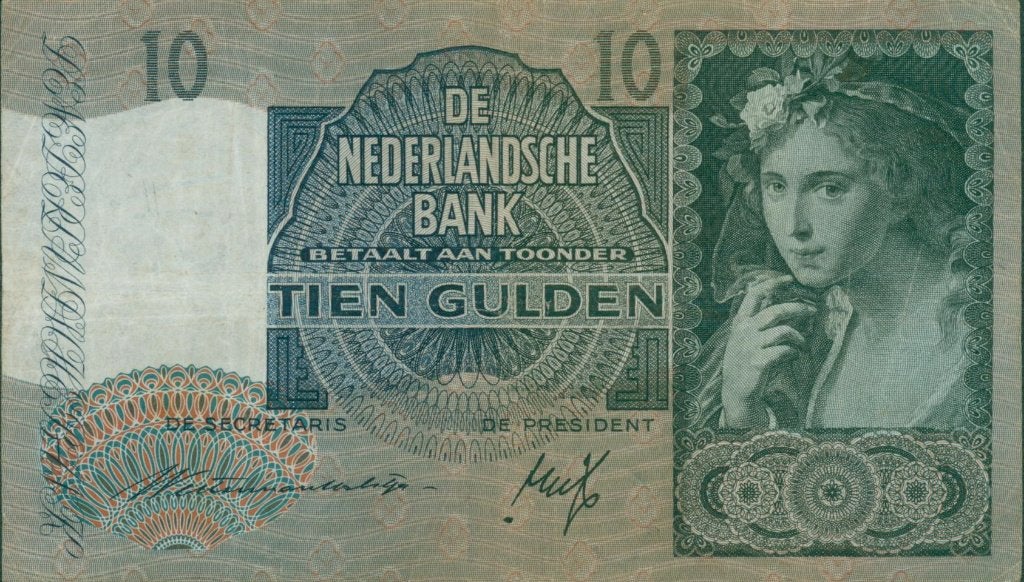 BANKBILJET 1940 : 10 GULDEN MEISJE MET DRUIVEN 6 AA 027796, Verzenden, 10 gulden