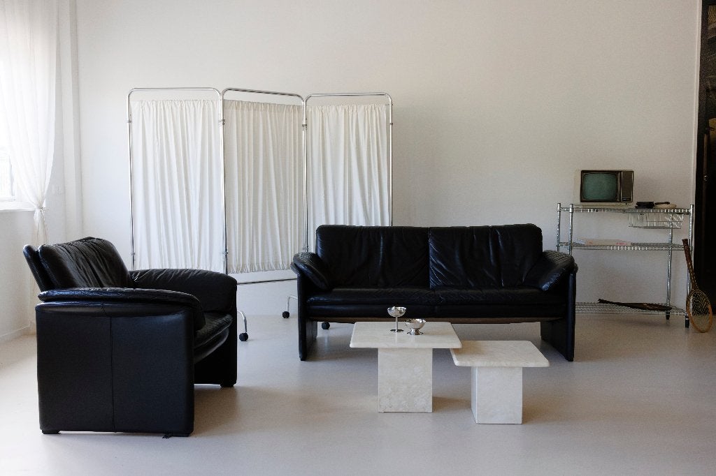 LEOLUX bank + fauteuil (ook los van elkaar te koop), Ophalen, 150 tot 200 cm, Tweepersoons, 75 tot 100 cm
