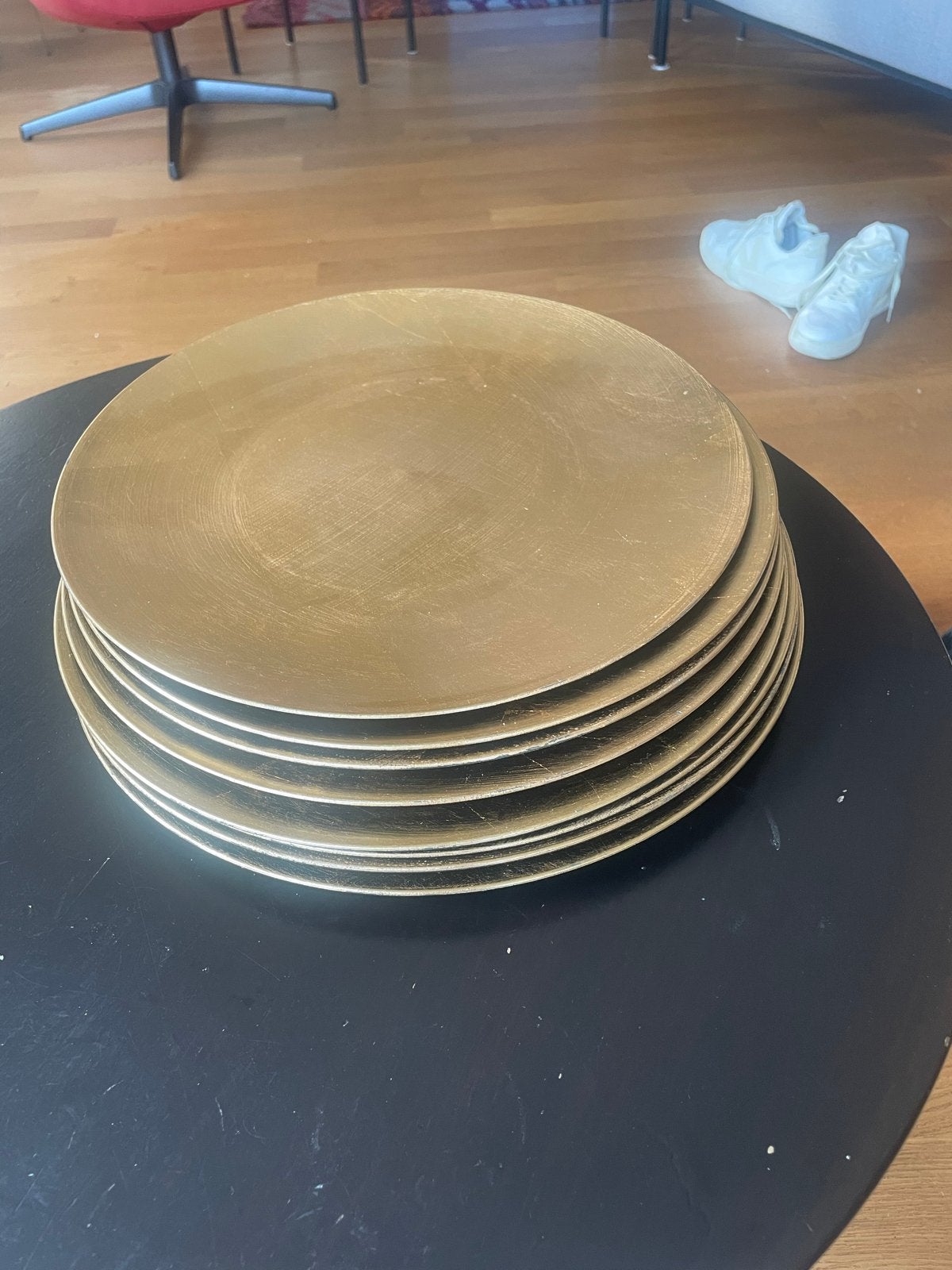 8 gouden onderborden - 33 cm - Blokker, Ophalen, Overige materialen, Gebruikt, Bord(en)