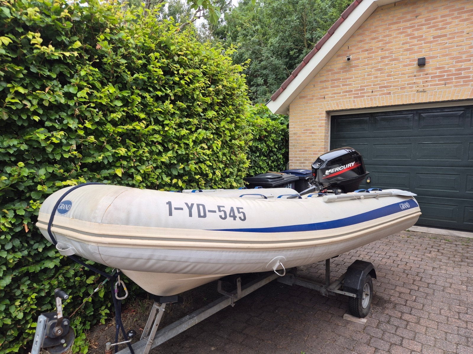 Grand S380 RIB 3.80m + Mercury 40 PK buitenboordmotor 2-takt, 40 pk, Mercury, Ophalen, Polyester/glasvezel