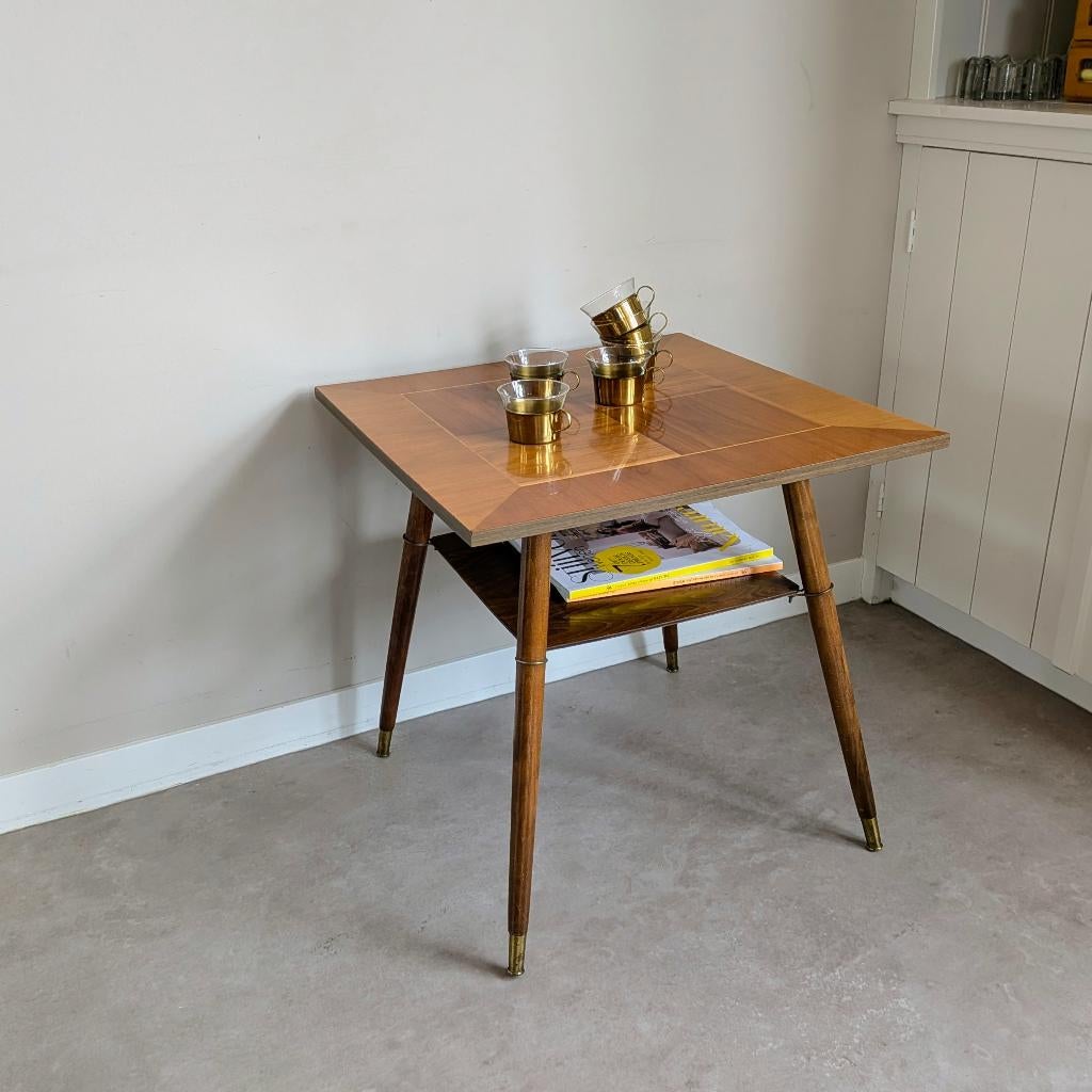 Vintage formica koffietafel tafeltje salontafel. Retro, Ophalen, Gebruikt, Vierkant