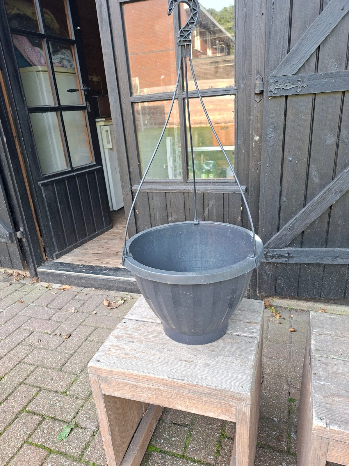 grote hanging basket, Tuin en Terras, Kunststof, Gebruikt, Minder dan 30 cm, Rond