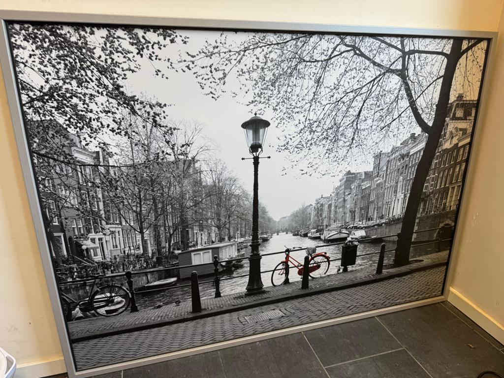 Amsterdam schilderij, Ophalen, Zo goed als nieuw, Schilderij, 75 cm of meer