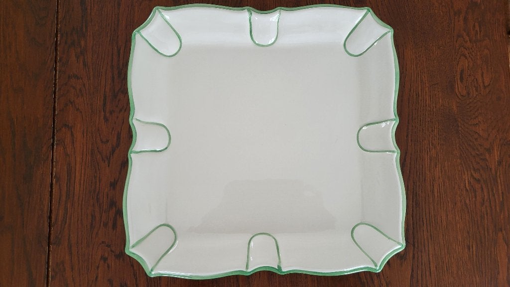 Italiaans aardewerk schaal vierkant 27,5 cm, Ophalen, Overige stijlen, Aardewerk, Schaal of Schalen