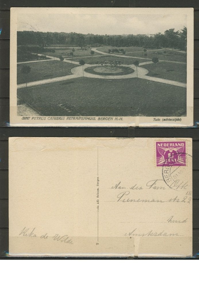 Bergen N.H. 1938 Retraitenhuis Petrus canisius Ansicht f-231, Ophalen of Verzenden, 1920 tot 1940, Gelopen, Noord-Holland