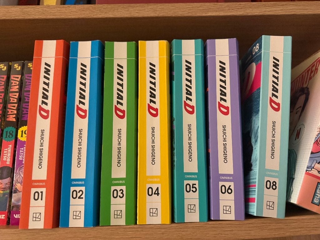 Initial D manga omnibus 1 t/m 6 + 8 (Engels), Eén comic, Ophalen of Verzenden, Zo goed als nieuw, Japan (Manga)