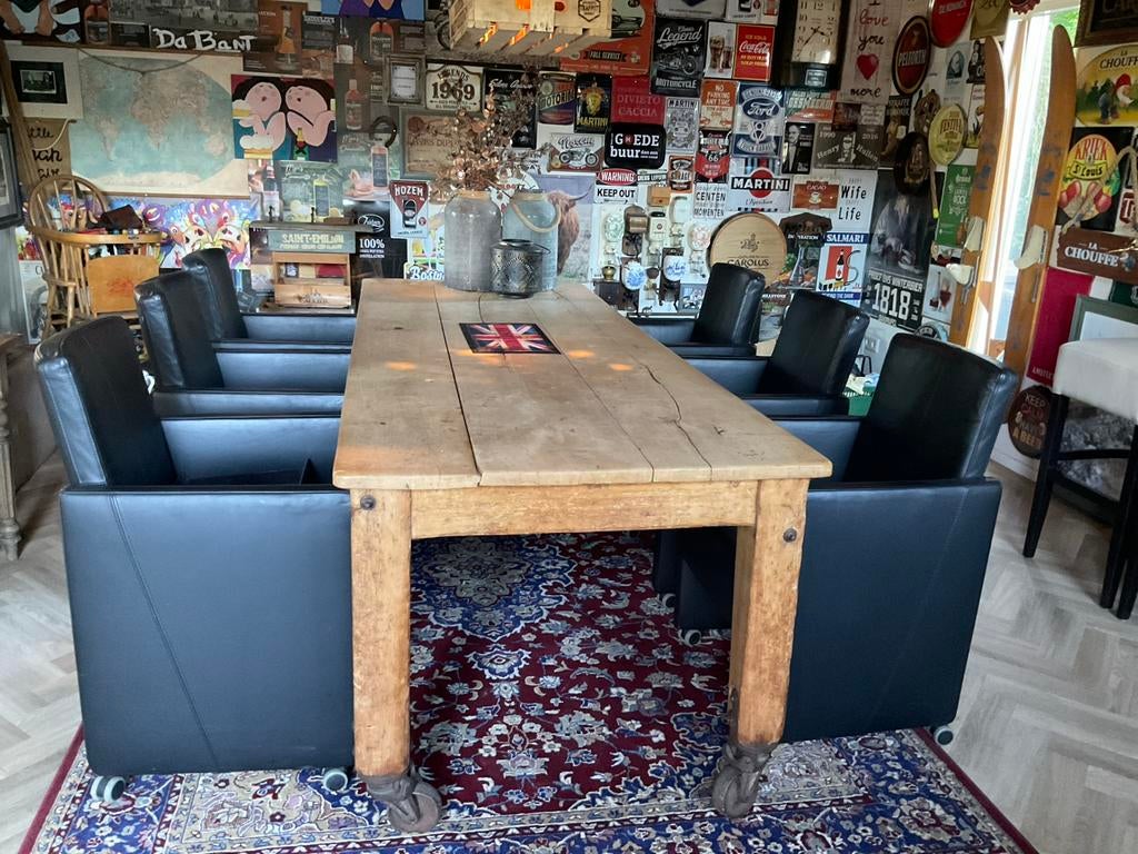 6 luxe leren stoelen, Ophalen of Verzenden