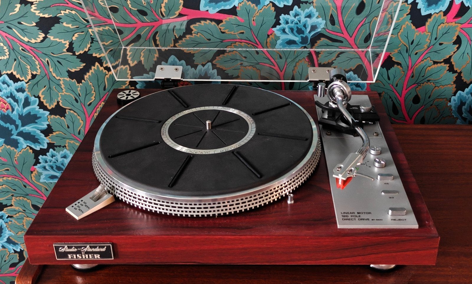 Fisher MT-6225 Mahonie look, Ortofon Bronze Element, Pitch-regelaar, Zo goed als nieuw, Platenspeler, Ophalen