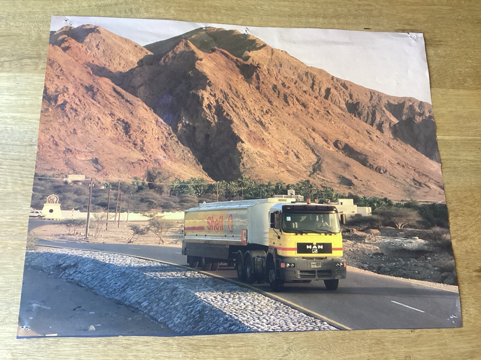MAN Vrachtwagen poster 2-zijdig - Shell Tanker & Tollpost, Ophalen of Verzenden