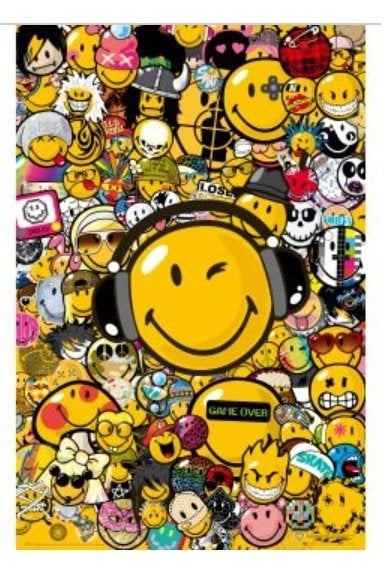poster smiley tribal styles 91x61cm geseald deurposter smile, Verzamelen, Deurposter of groter, Rechthoekig Liggend, Ophalen of Verzenden
