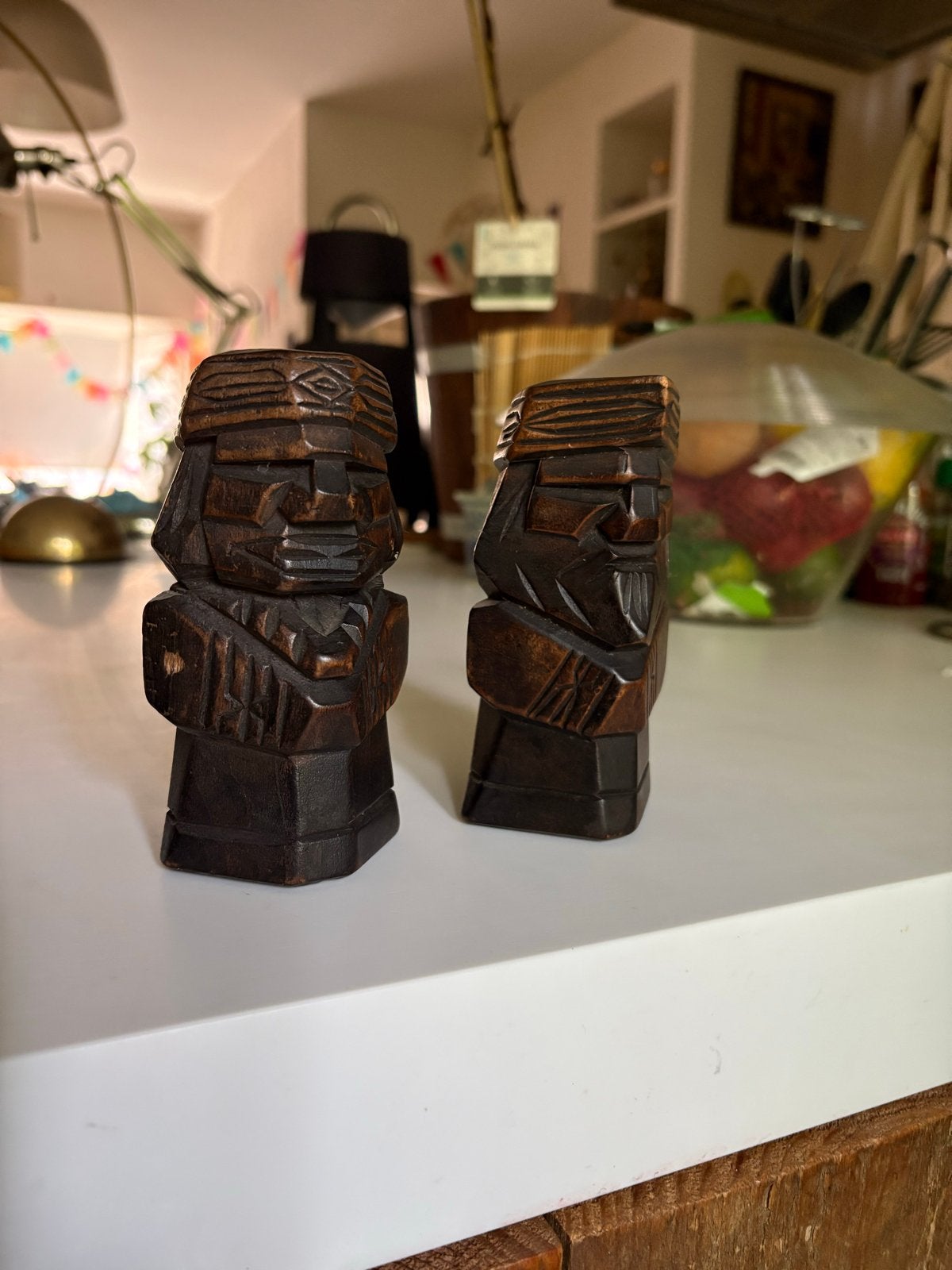 Vintage Japanese Ainu Wooden Hand-Carved Dolls, Ophalen, Overige onderwerpen, Minder dan 20 cm, Handgemaakt