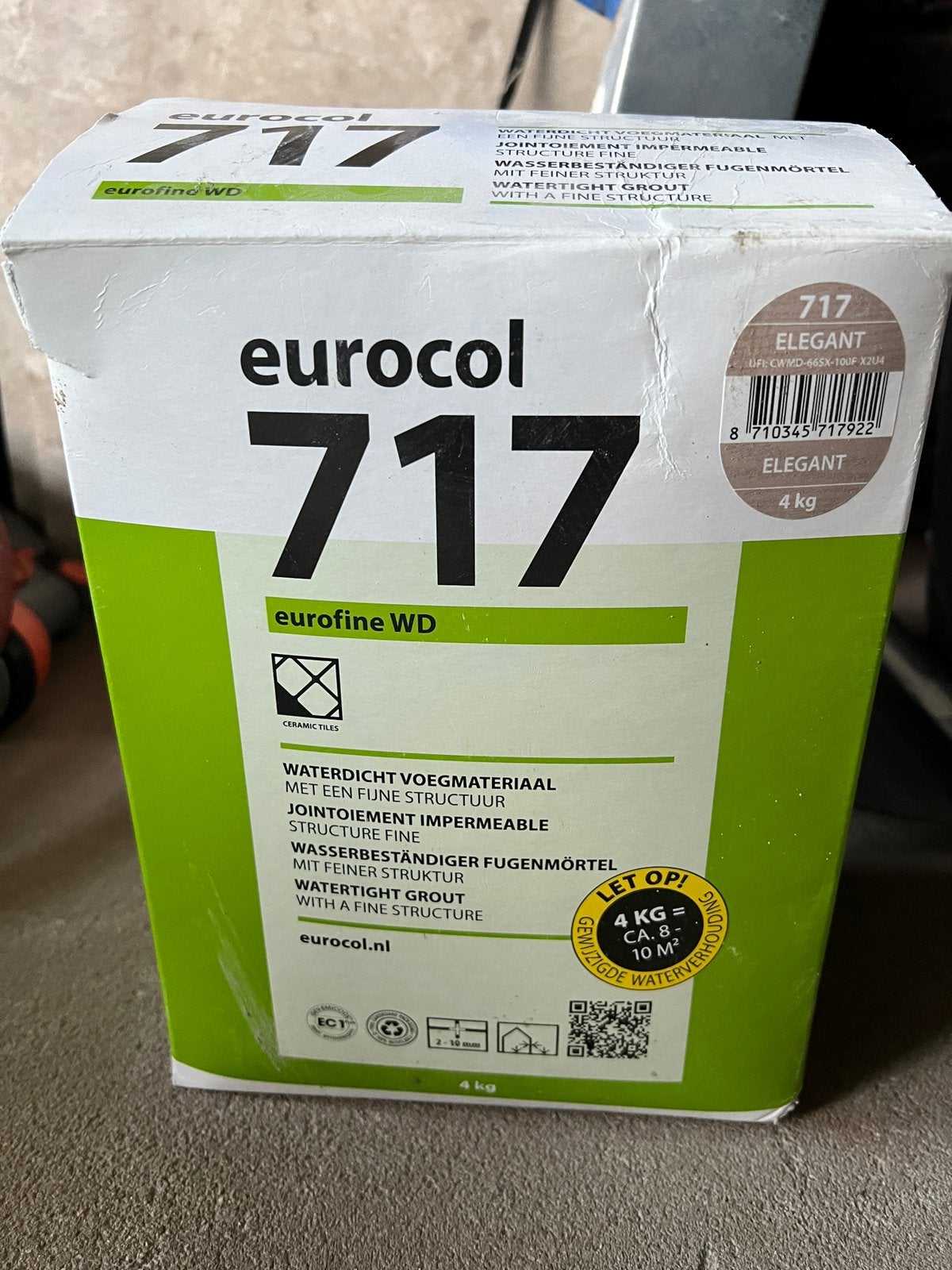Nieuw: Eurocol Voegmortel Eurofine WD 717 elegant 4 kg, Doe-het-zelf en Verbouw, Ophalen, Nieuw